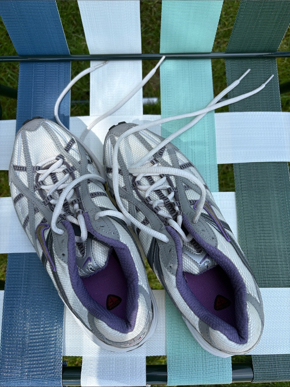 Nike P-6000 Women's Silver, Purple & White Running Shoes with Purple Lining